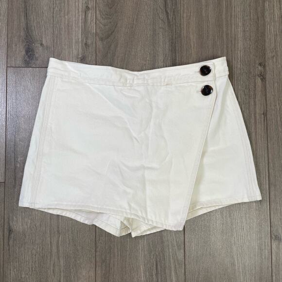 Madewell Denim Wrap Mini Vintage Canvas Trendy Skort US Women's 32 Plus New - Picture 2 of 8